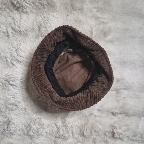 Vintage Brown Corduroy Bucket Hat Fall Winter 90s Indie Sleaze Sleeze Goblincore - Picture 5 of 9